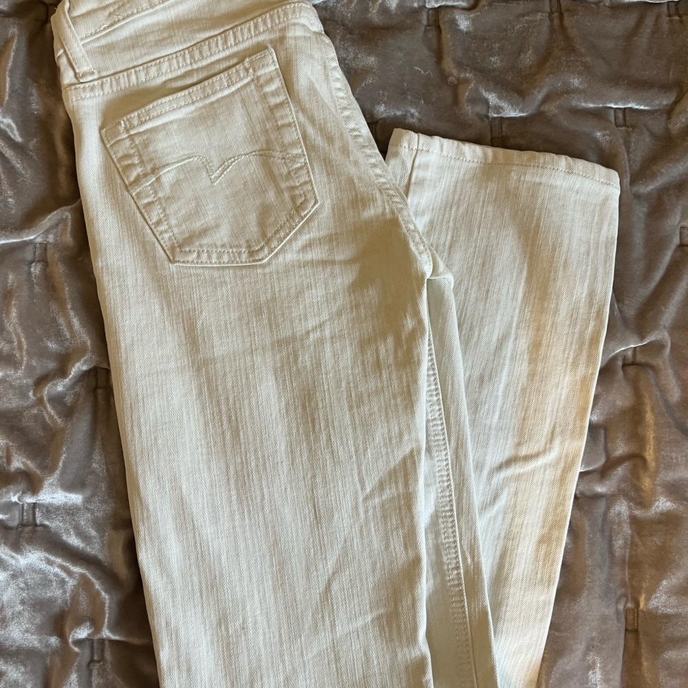BCBG Max Azria jeans — low-mid rise, off white 26.